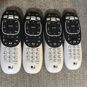 Direct TV Sleek Black and White Remote Control Set with Modern Design